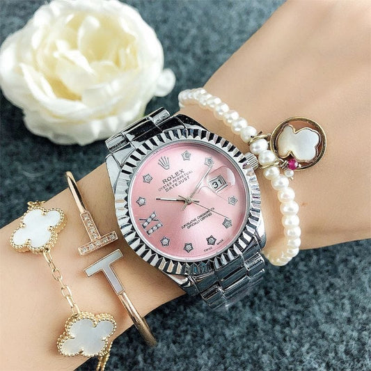 ROLEX OYSTER PERPETUAL MUJER PLATEADO ROSA